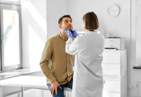 Lymph check at doctors