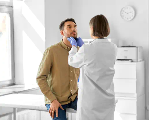 Lymph check at doctors